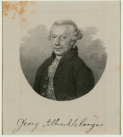 Johann Georg Albrechtberger's portrait and signature