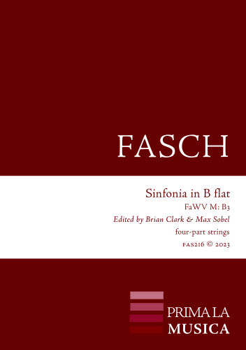 FAS216 Fasch: Sinfonia in B flat, FaWV M: B3