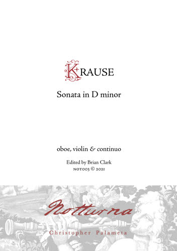 NOT003 Krause: Trio Sonata in D minor